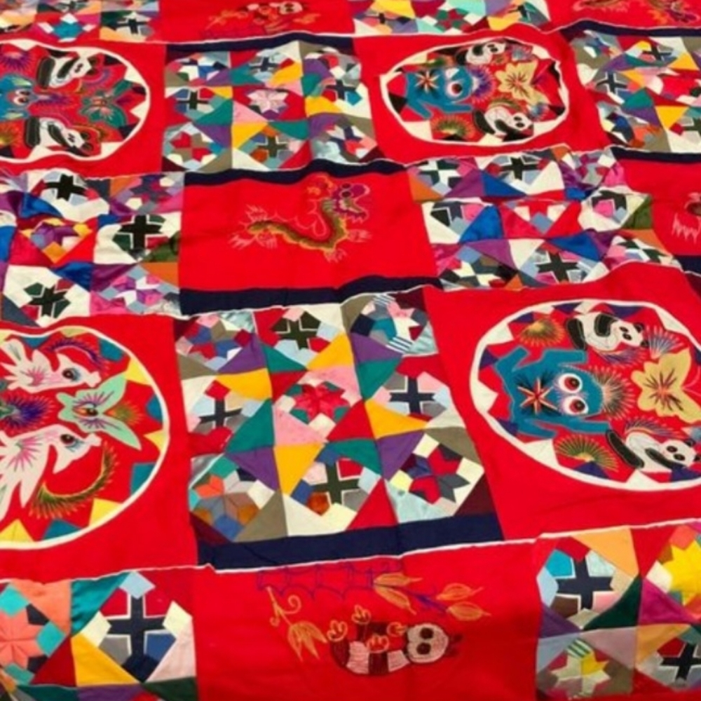 NWOT Chinese Bai Jia Bei Quilt Trapestry - Picture 5 of 11